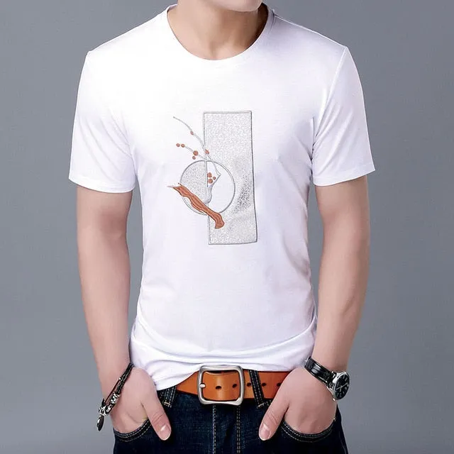 2019 New Fashion Brand Tshirt Men O Neck Print Summer Tops Streetwear Pattern Korean boys Short Sleeve T-Shirt Mens Clothing