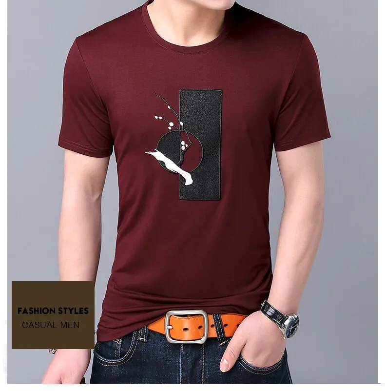 2019 New Fashion Brand Tshirt Men O Neck Print Summer Tops Streetwear Pattern Korean boys Short Sleeve T-Shirt Mens Clothing