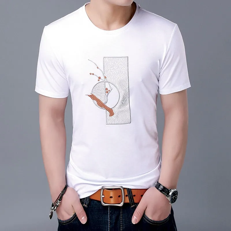 2019 New Fashion Brand Tshirt Men O Neck Print Summer Tops Streetwear Pattern Korean boys Short Sleeve T-Shirt Mens Clothing