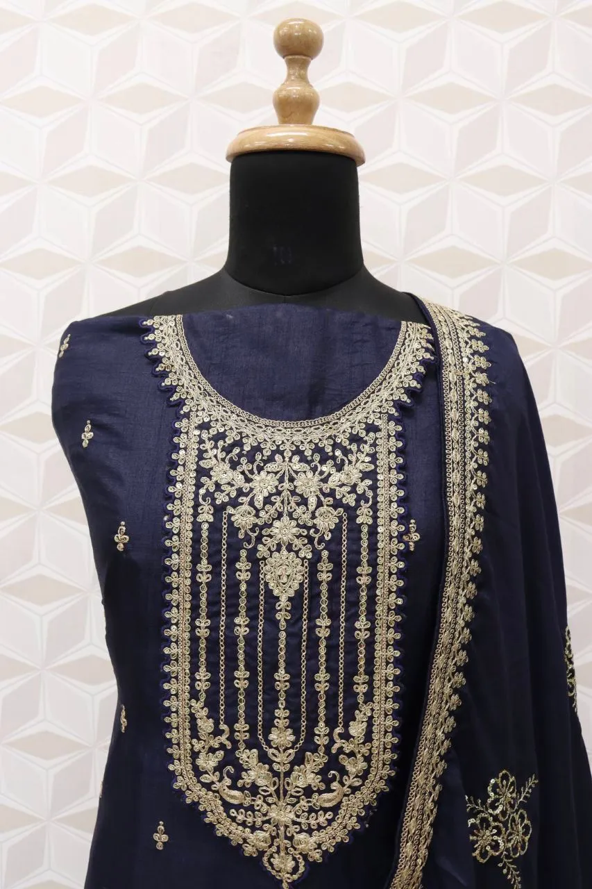 ANAMIKA GOPI VOL-1 HEAVY DOLA SILK EMBROIDERY SEQUENCE SUIT