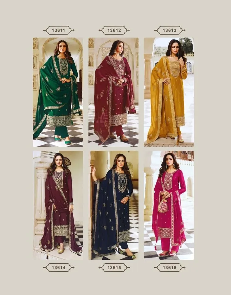 ANAMIKA GOPI VOL-1 HEAVY DOLA SILK EMBROIDERY SEQUENCE SUIT