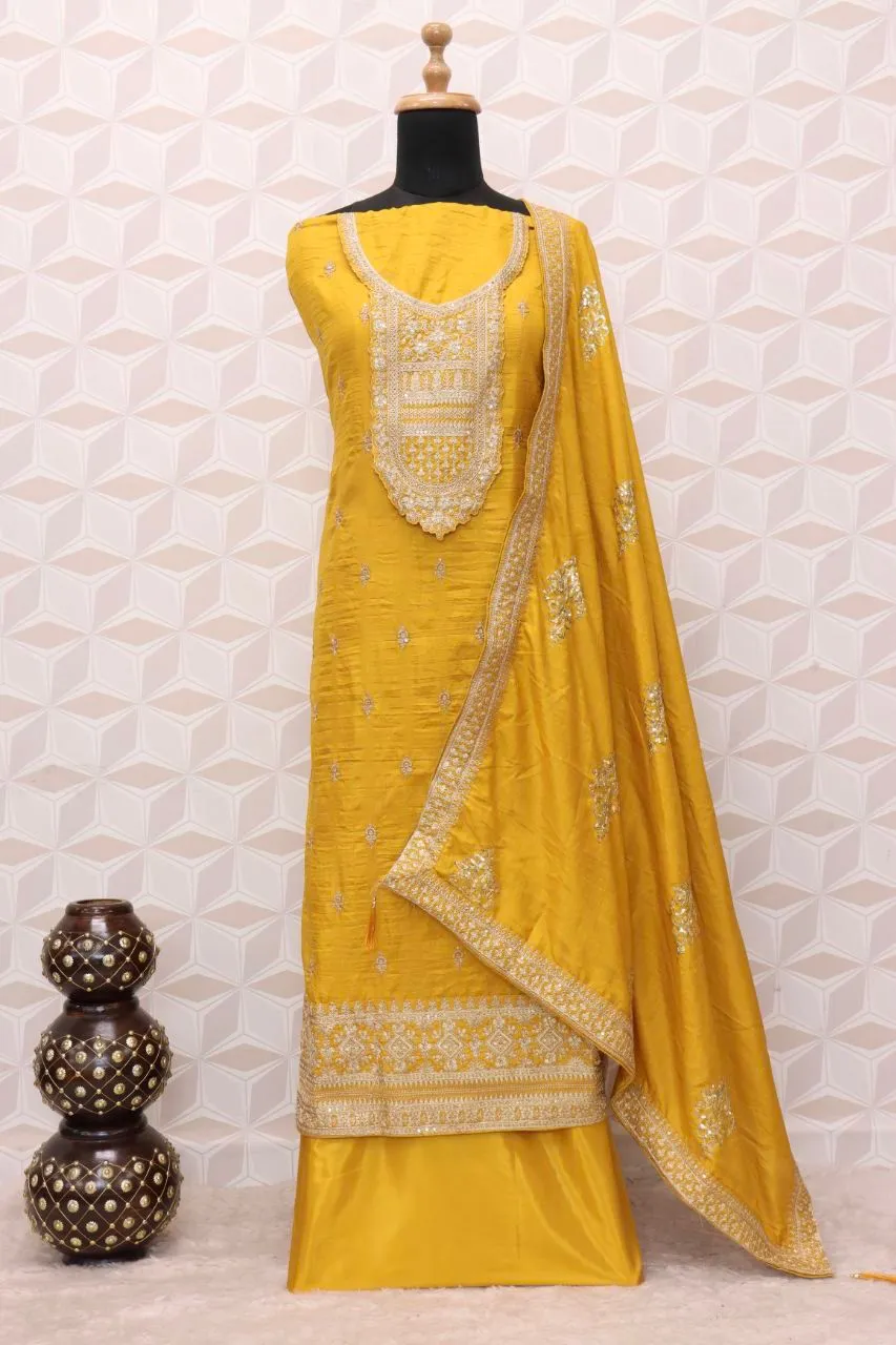 ANAMIKA GOPI VOL-1 HEAVY DOLA SILK EMBROIDERY SEQUENCE SUIT