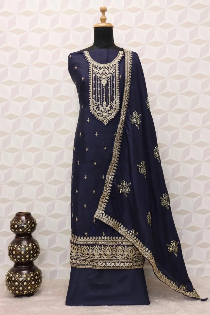 ANAMIKA GOPI VOL-1 HEAVY DOLA SILK EMBROIDERY SEQUENCE SUIT