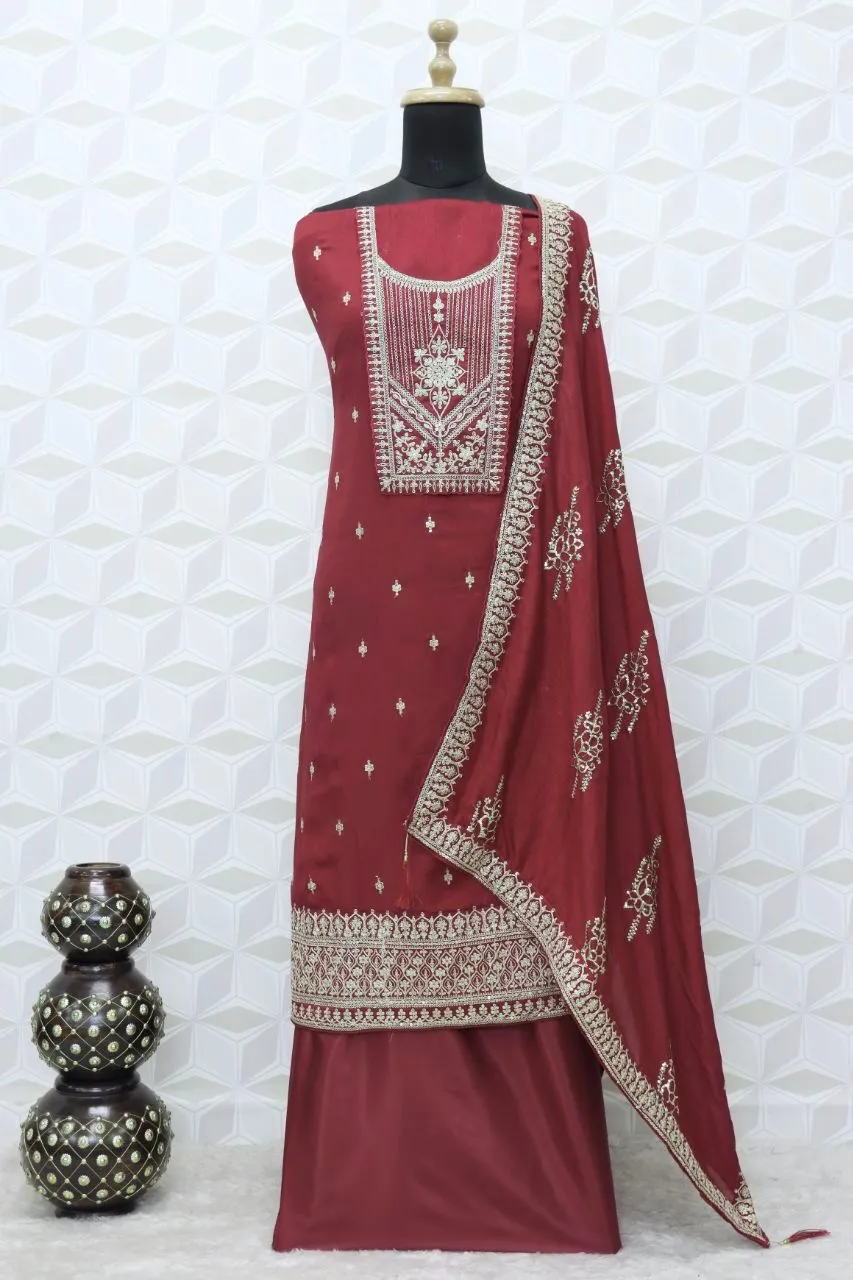 ANAMIKA GOPI VOL-1 HEAVY DOLA SILK EMBROIDERY SEQUENCE SUIT