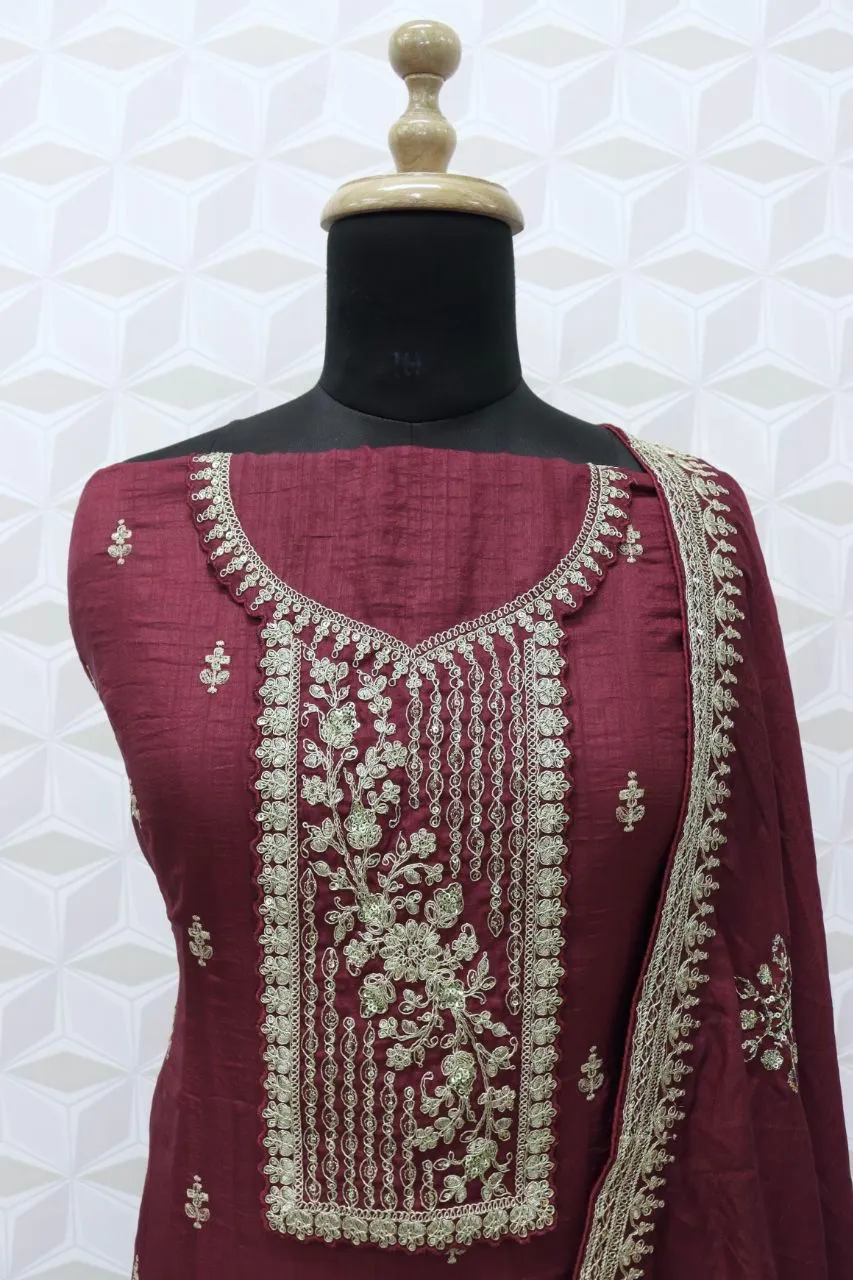 ANAMIKA GOPI VOL-1 HEAVY DOLA SILK EMBROIDERY SEQUENCE SUIT