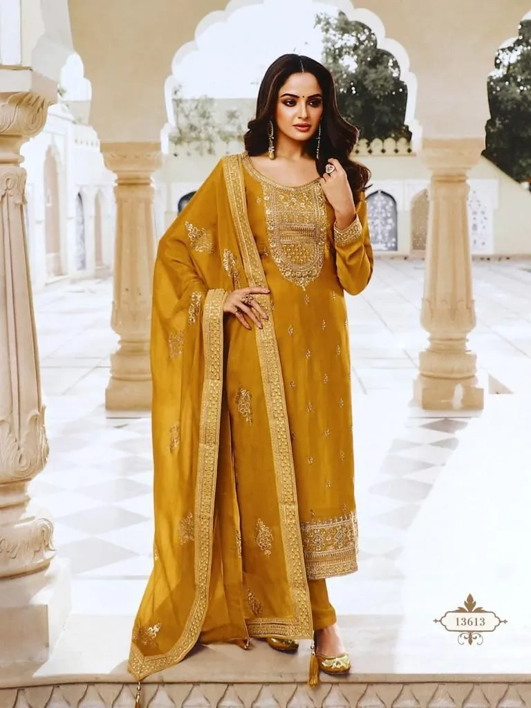 ANAMIKA GOPI VOL-1 HEAVY DOLA SILK EMBROIDERY SEQUENCE SUIT