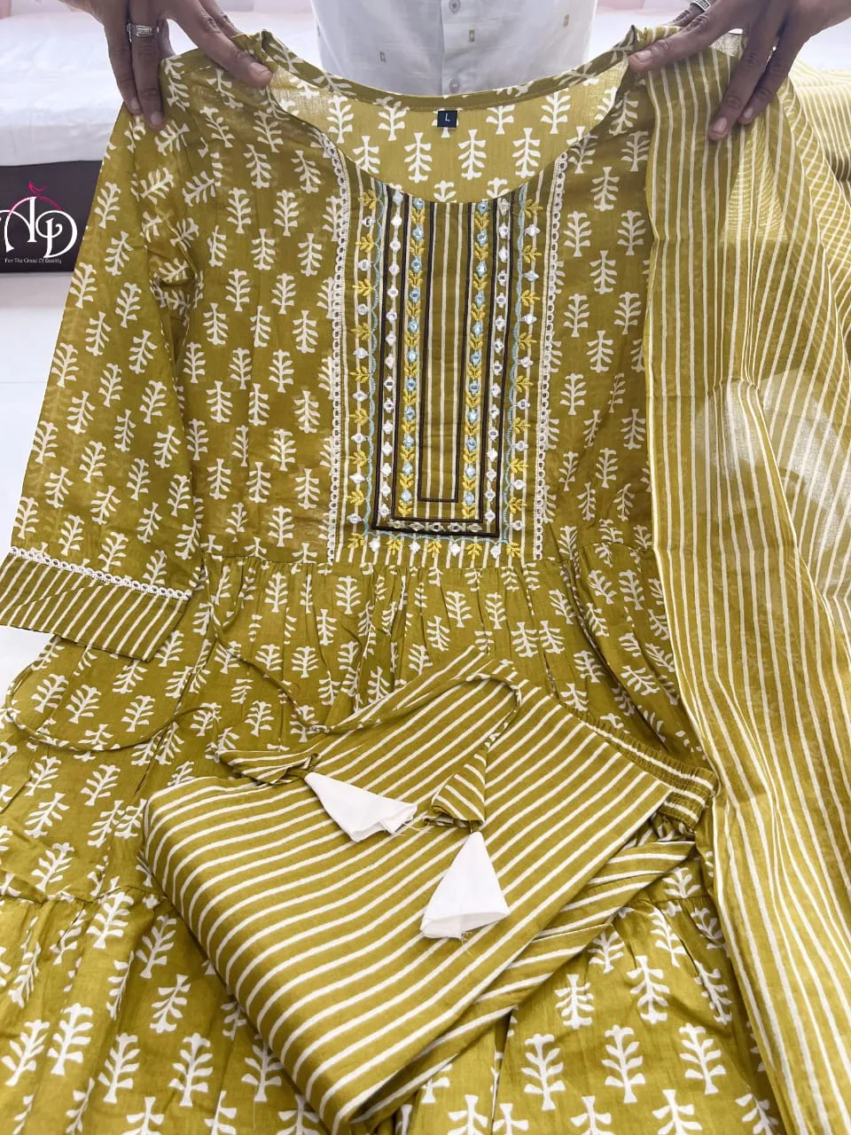 Beautiful Party Wear Cotton Anarkali Suit