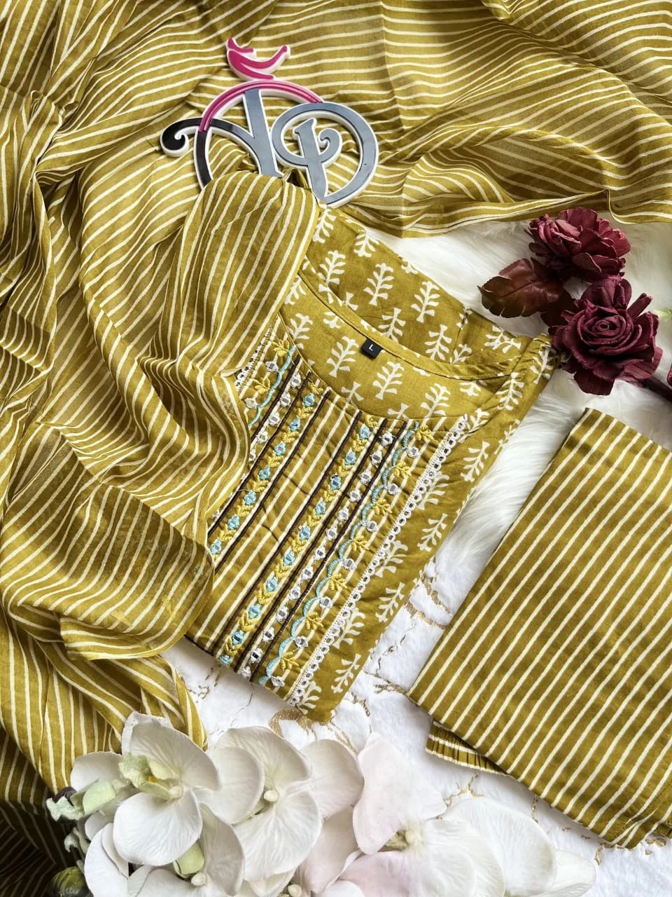 Beautiful Party Wear Cotton Anarkali Suit