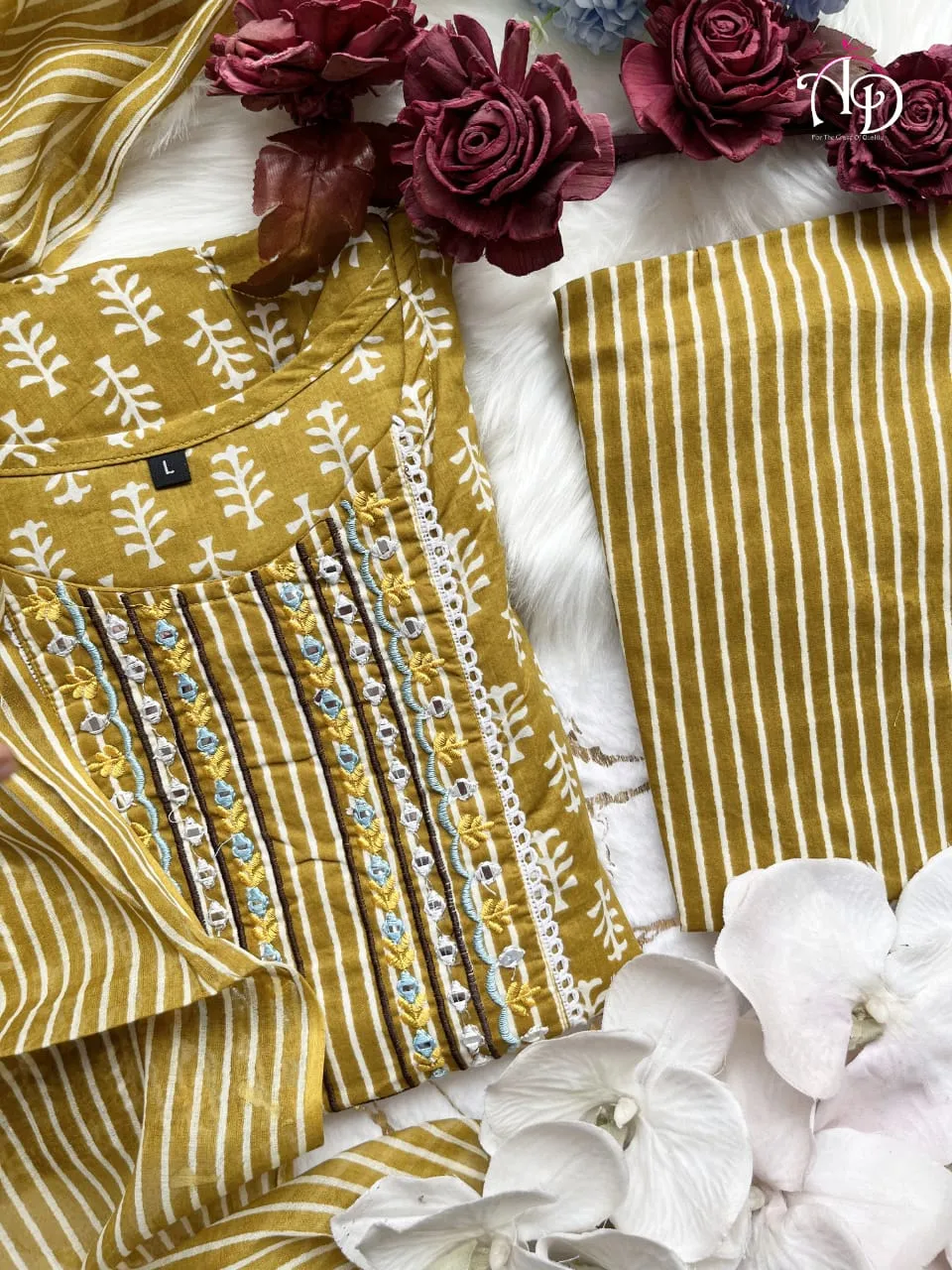 Beautiful Party Wear Cotton Anarkali Suit