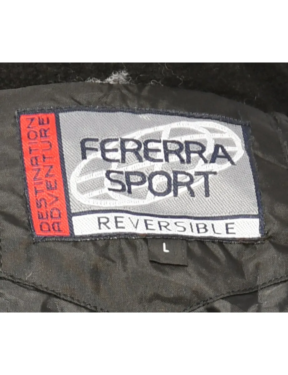 Beige & Black Two-Tone Mountaineering Jacket - M