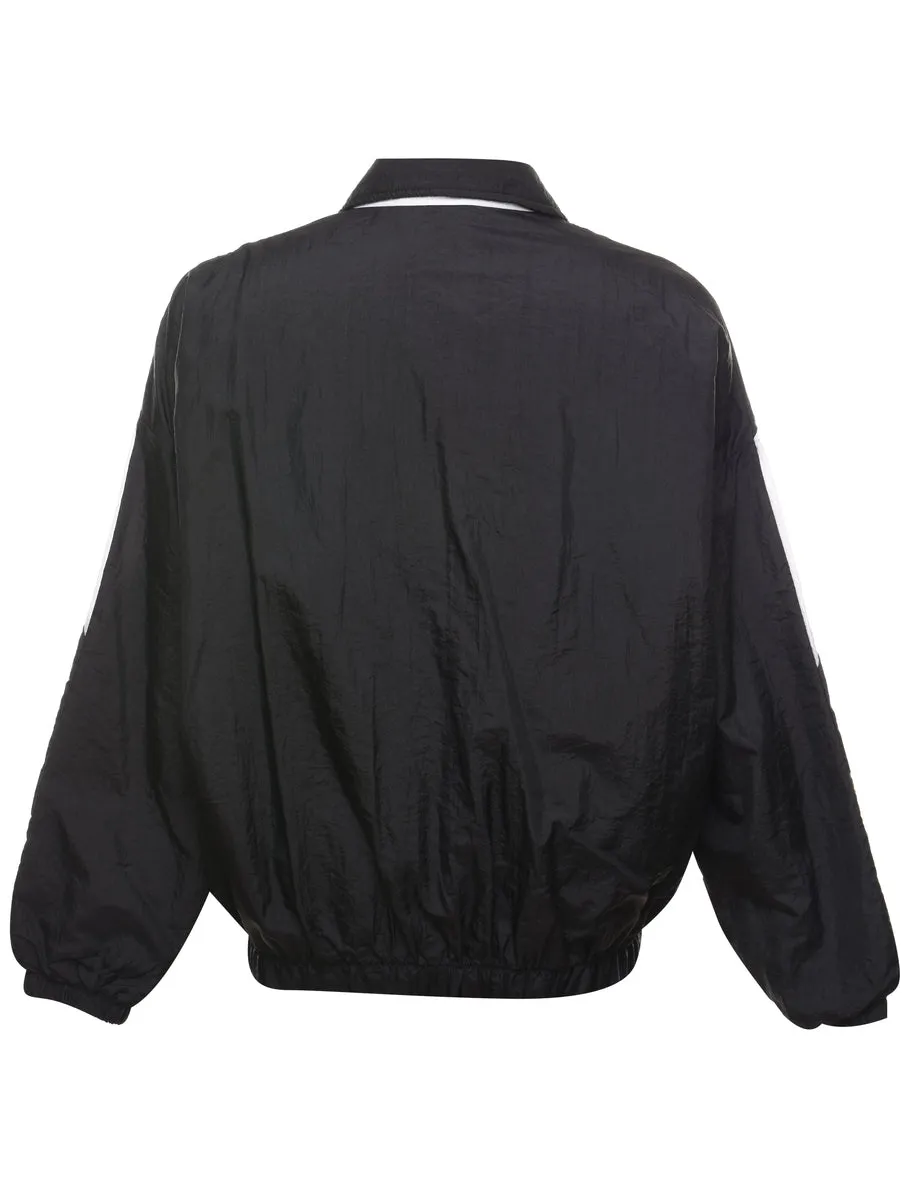 Black & White Hiland Tennis Nylon Jacket - L