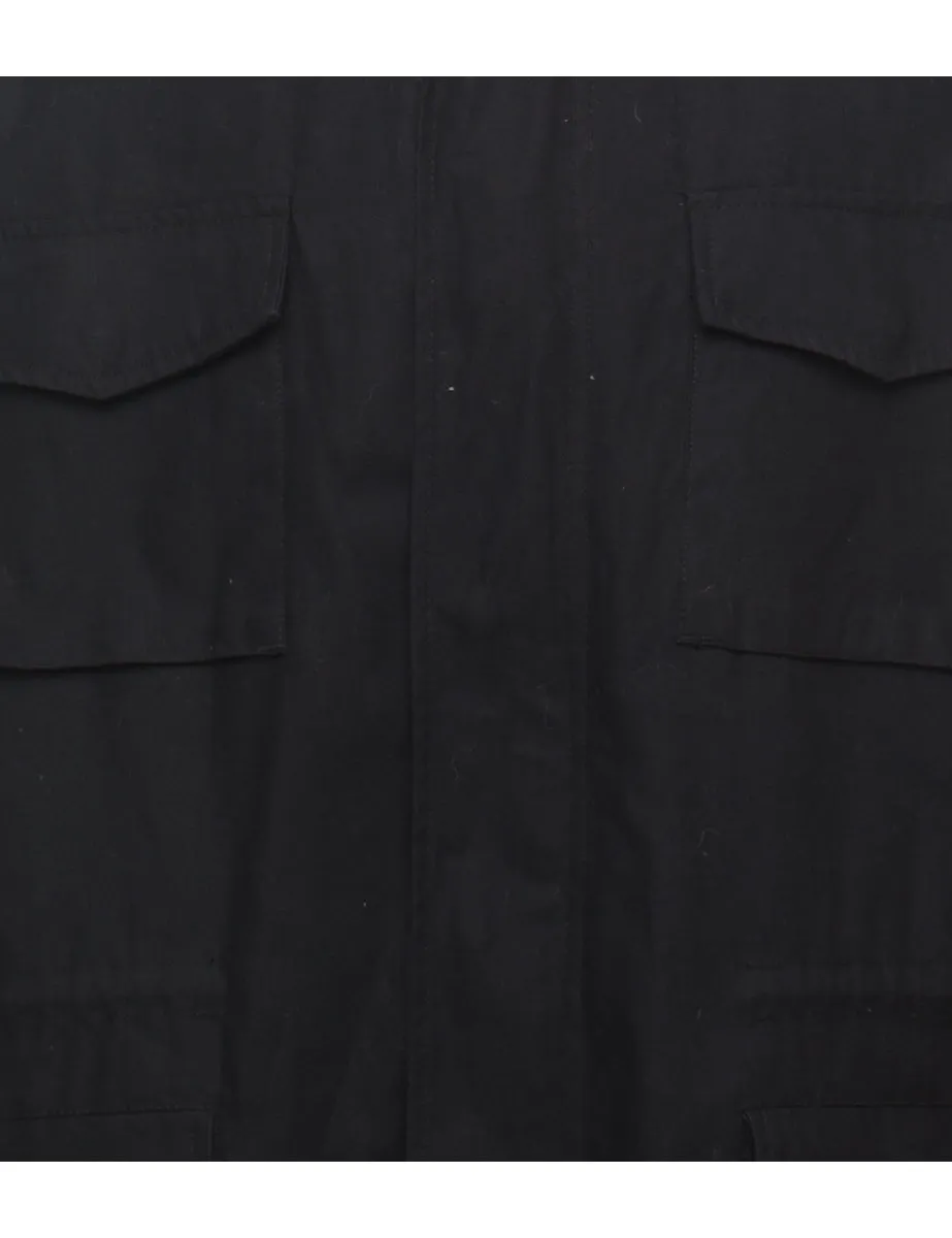 Black Zip-Front Jacket  - XL
