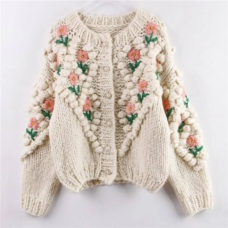 Boho Top - Floral Beaded Cardi