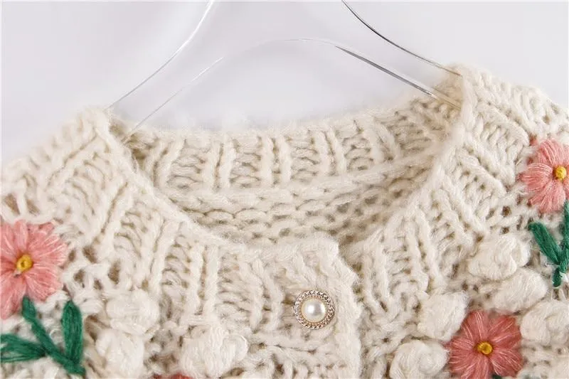 Boho Top - Floral Beaded Cardi