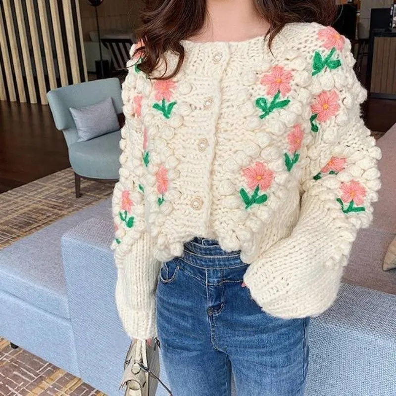 Boho Top - Floral Beaded Cardi