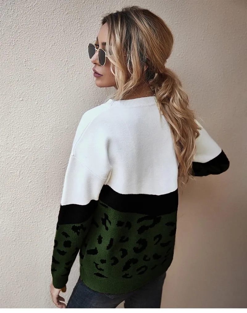 Boho Top - Leopard Knitted Sweater