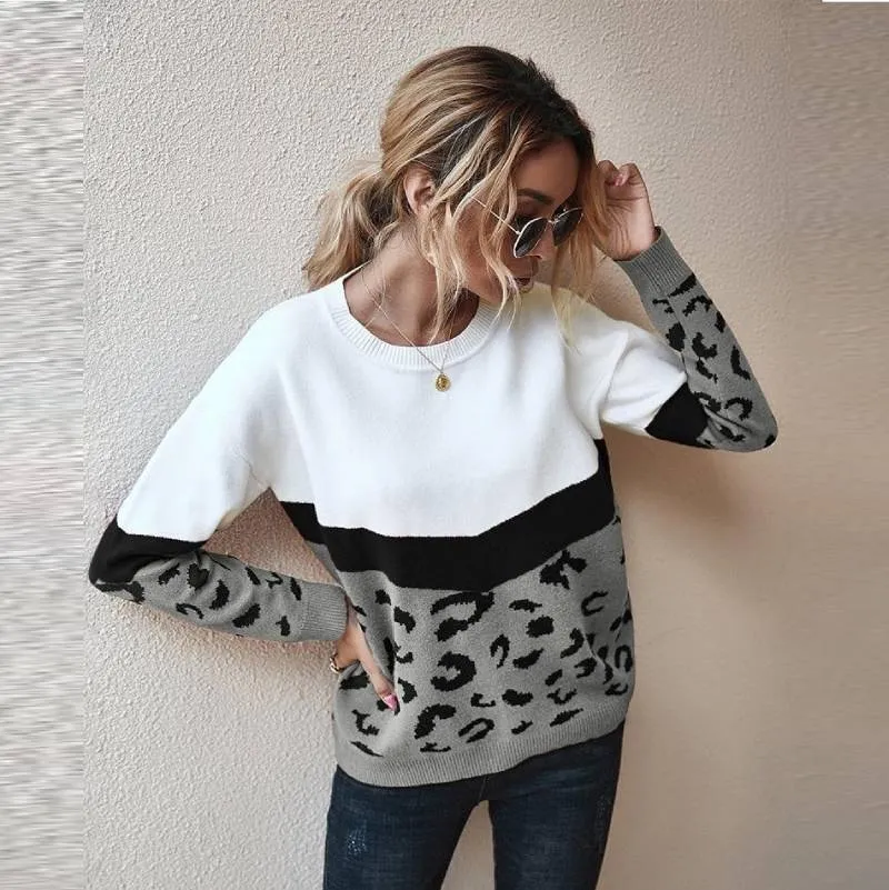 Boho Top - Leopard Knitted Sweater