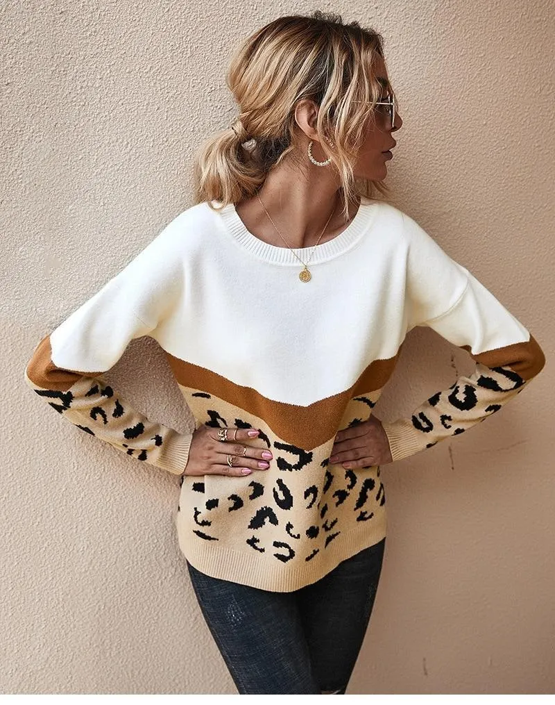 Boho Top - Leopard Knitted Sweater