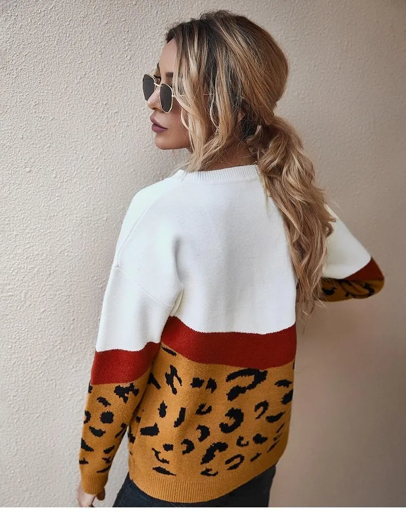 Boho Top - Leopard Knitted Sweater