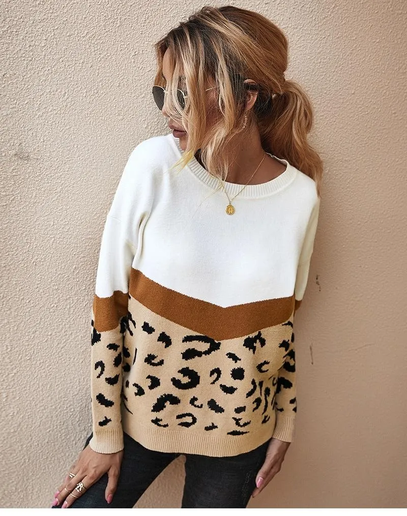 Boho Top - Leopard Knitted Sweater