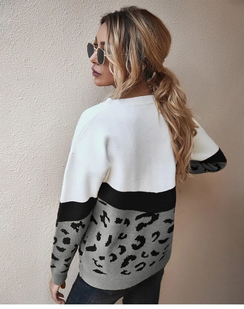 Boho Top - Leopard Knitted Sweater