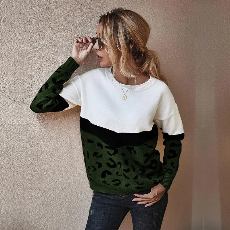 Boho Top - Leopard Knitted Sweater