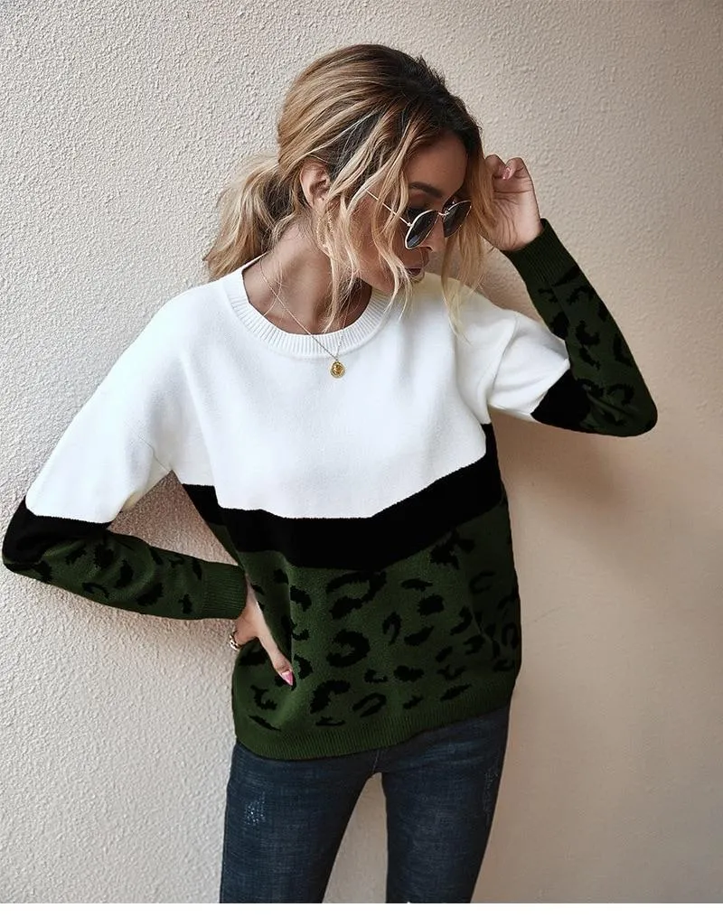 Boho Top - Leopard Knitted Sweater