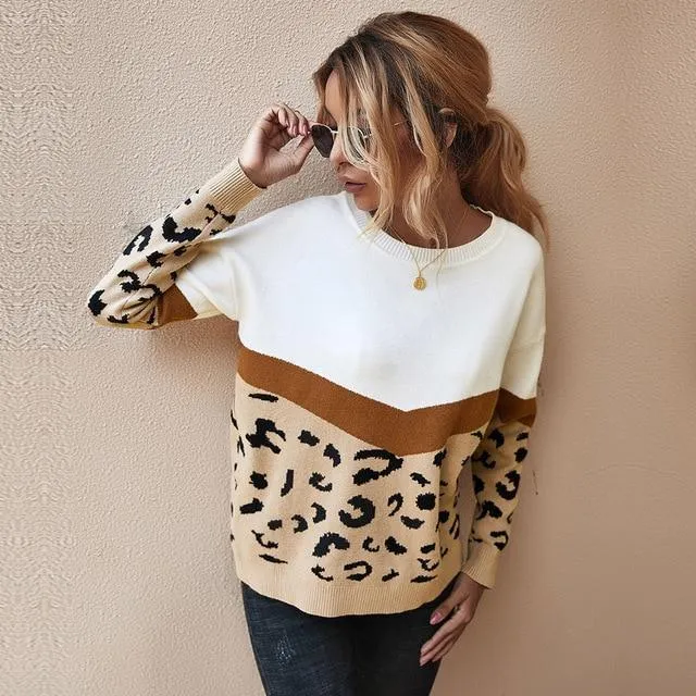 Boho Top - Leopard Knitted Sweater