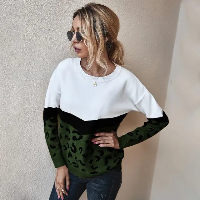 Boho Top - Leopard Knitted Sweater
