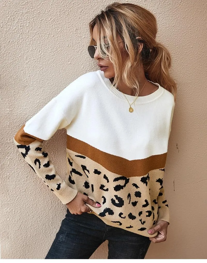 Boho Top - Leopard Knitted Sweater