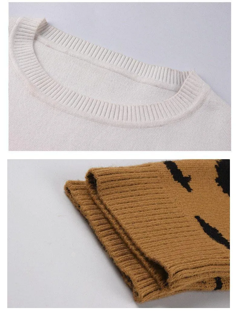 Boho Top - Leopard Knitted Sweater