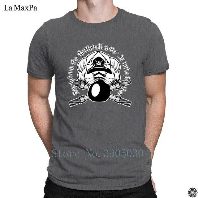 Custom Streetwear Letter T-Shirt For Mens Kettlebell Gyms T Shirt Awesome Tshirt O-Neck Breathable Men's Tee Shirt Anti-Wrinkle