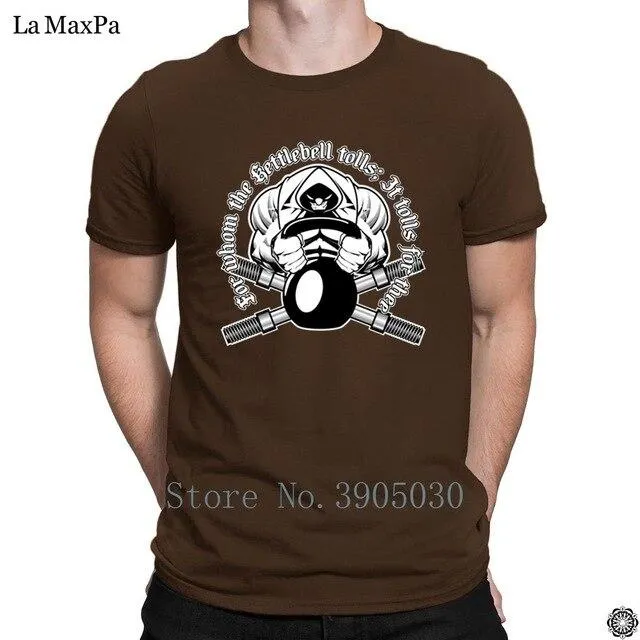 Custom Streetwear Letter T-Shirt For Mens Kettlebell Gyms T Shirt Awesome Tshirt O-Neck Breathable Men's Tee Shirt Anti-Wrinkle