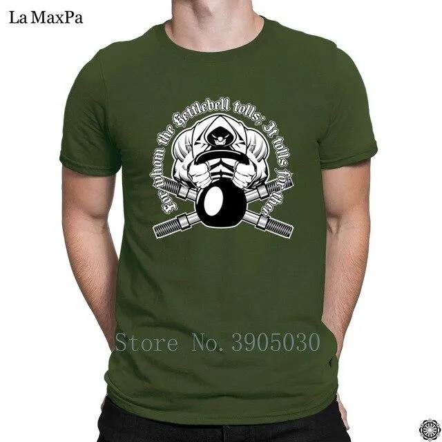 Custom Streetwear Letter T-Shirt For Mens Kettlebell Gyms T Shirt Awesome Tshirt O-Neck Breathable Men's Tee Shirt Anti-Wrinkle