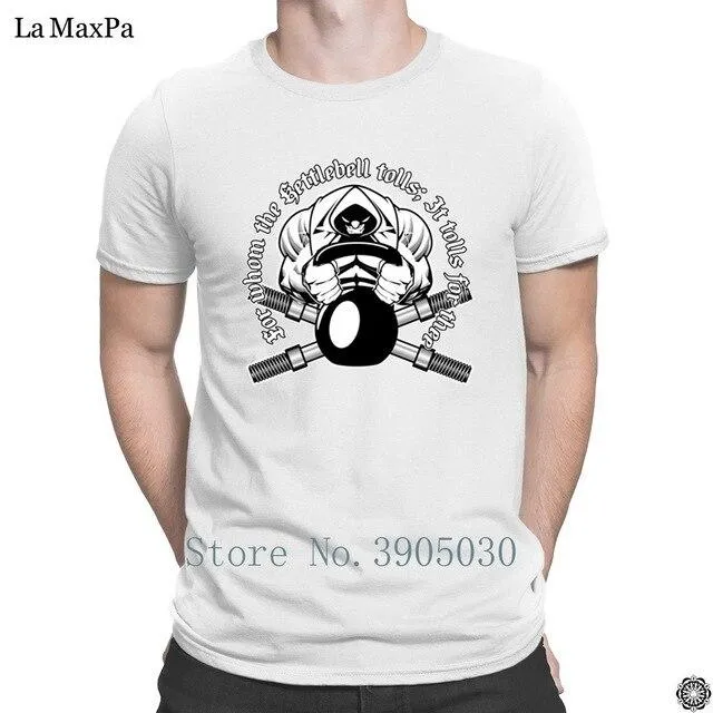 Custom Streetwear Letter T-Shirt For Mens Kettlebell Gyms T Shirt Awesome Tshirt O-Neck Breathable Men's Tee Shirt Anti-Wrinkle