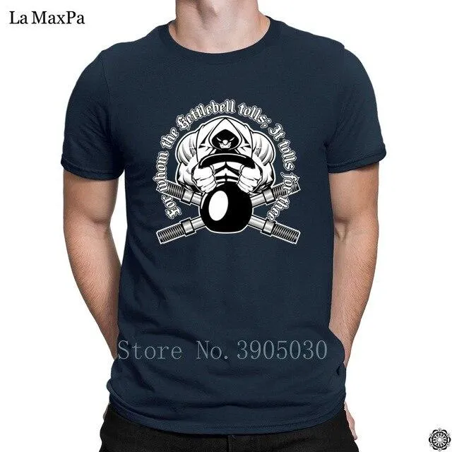 Custom Streetwear Letter T-Shirt For Mens Kettlebell Gyms T Shirt Awesome Tshirt O-Neck Breathable Men's Tee Shirt Anti-Wrinkle