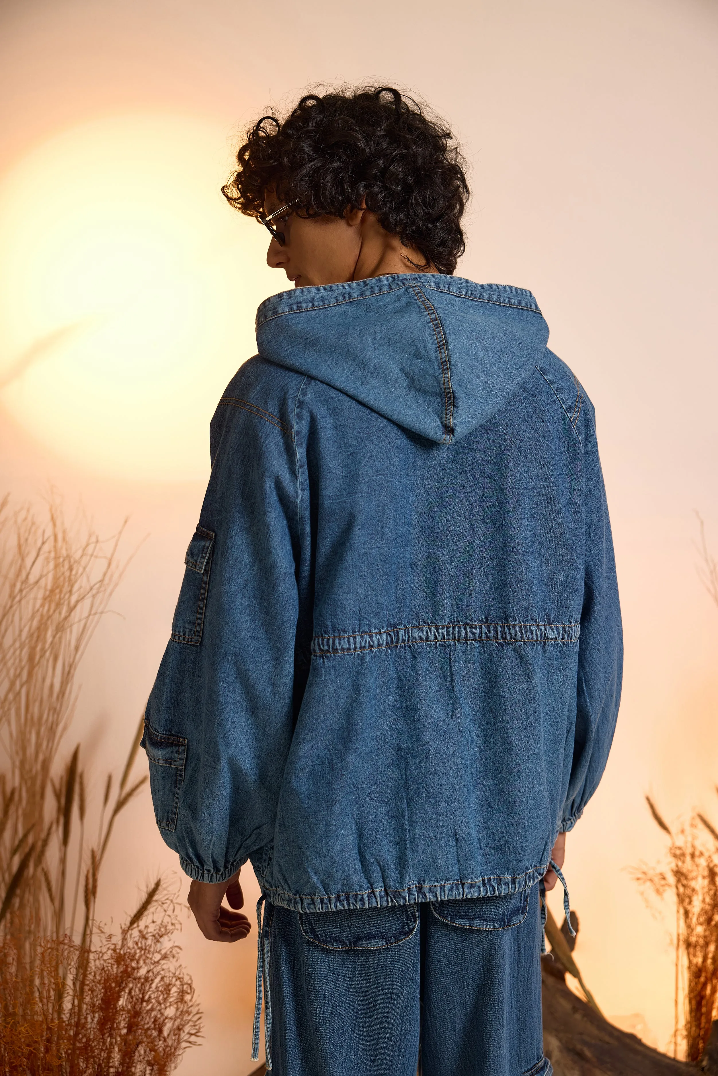 Drifter Denim Oversized Hoodie-Men