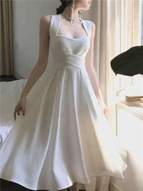 Formal Wear Dresses Elegant White A-Line Midi Length Party Dress Prom Dresses Shops Formal Women's Dresses