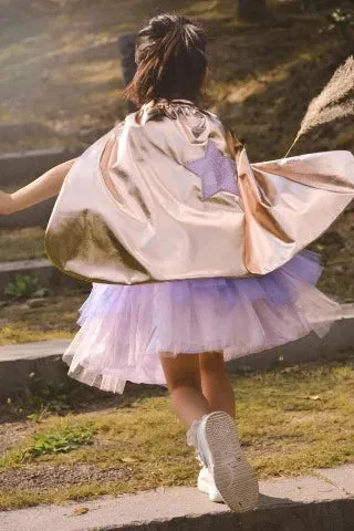 Great Pretenders Tutu - Super-Duper Cape with Mask, Lilac/Metallic Rose Gold