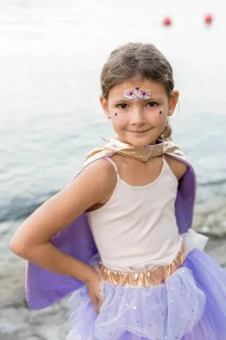 Great Pretenders Tutu - Super-Duper Cape with Mask, Lilac/Metallic Rose Gold