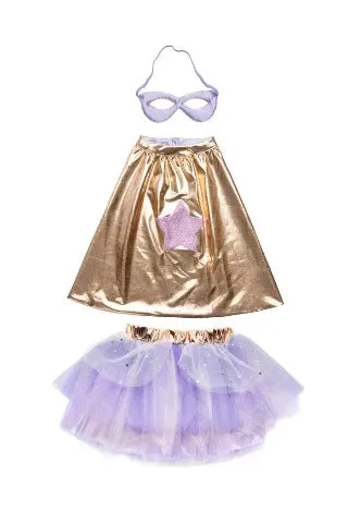 Great Pretenders Tutu - Super-Duper Cape with Mask, Lilac/Metallic Rose Gold