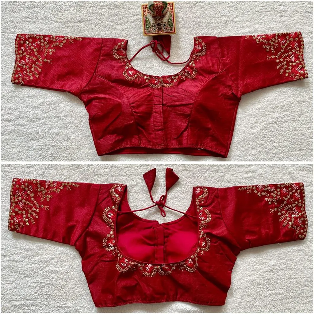 Heavy Phantom Silk Blouse D.no -146 Red Rose