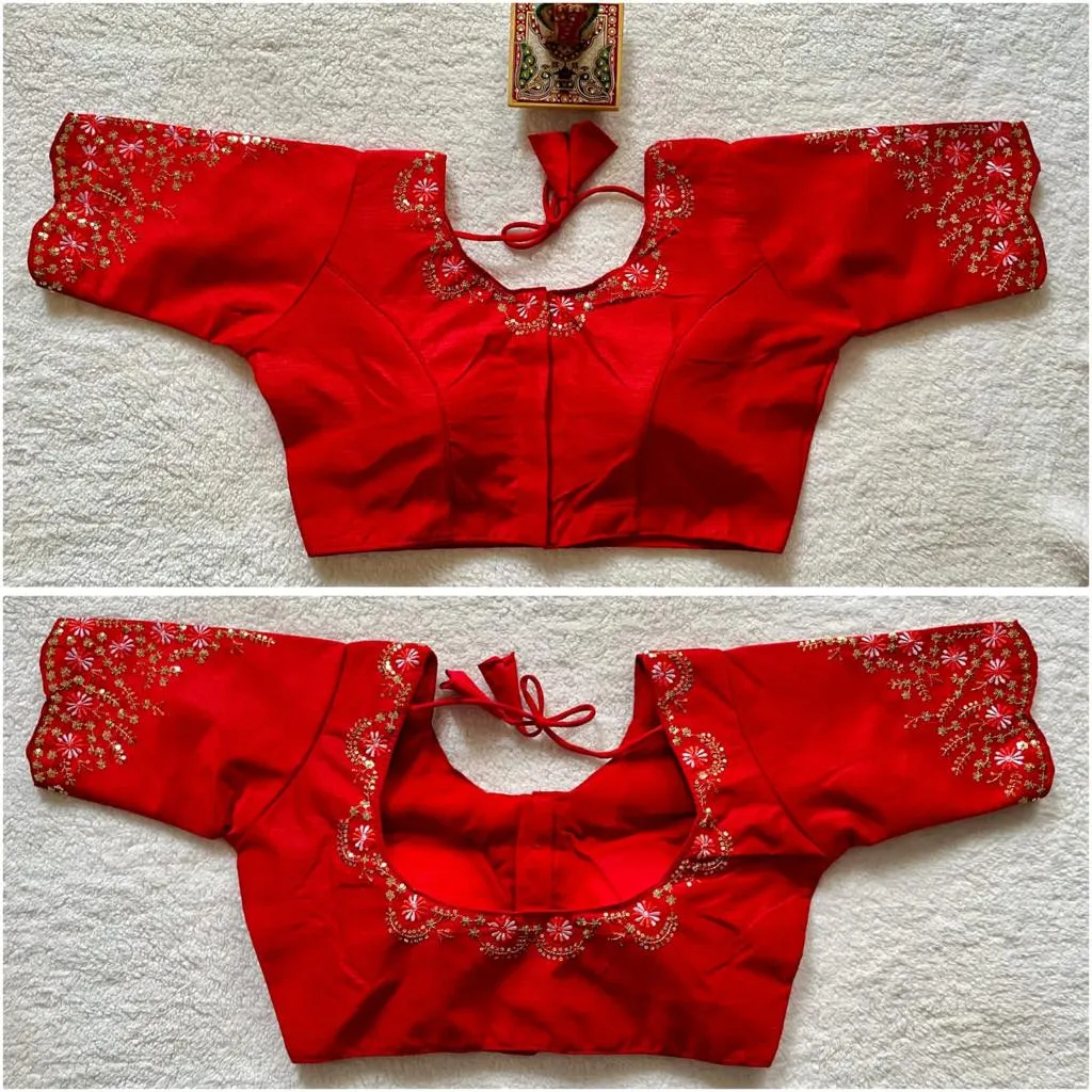 Heavy Phantom Silk Blouse D.no -146 Red Rose