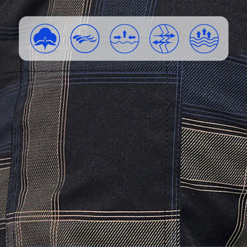 Men's Casual Plaid Pants with Pockets