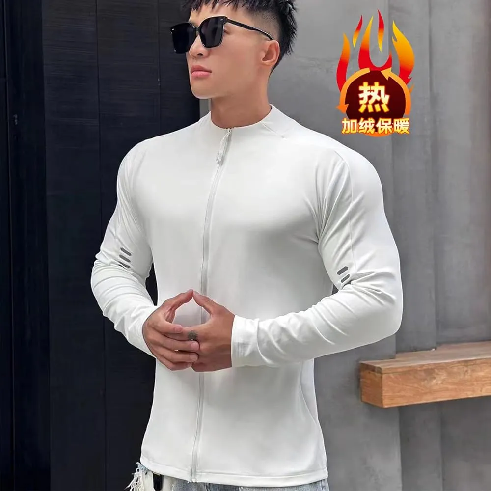 Mens Training Sports Zipper Long Sleeved Shapewear    S379201