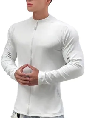 Mens Training Sports Zipper Long Sleeved Shapewear    S379201