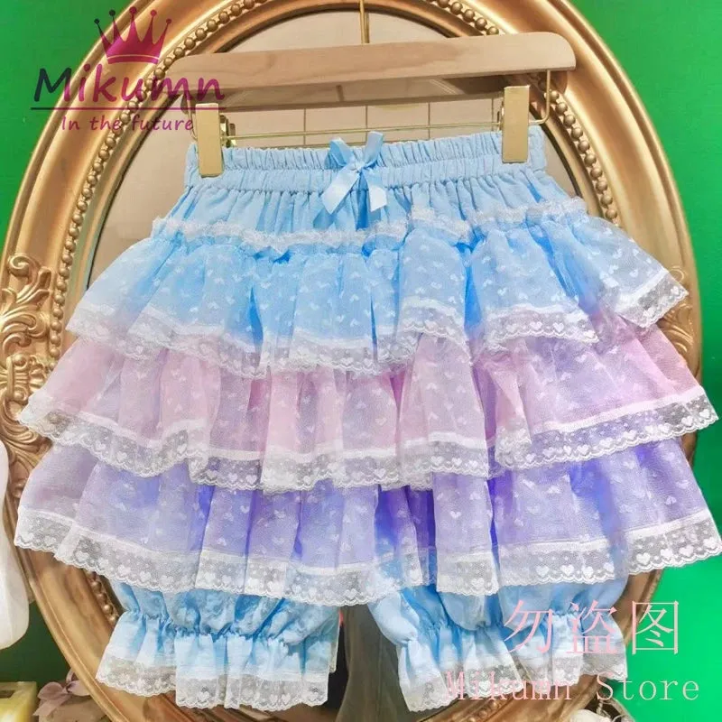 Mikumn x KawaiiSweet Harajuku Sweet Lace Shorts Skirts