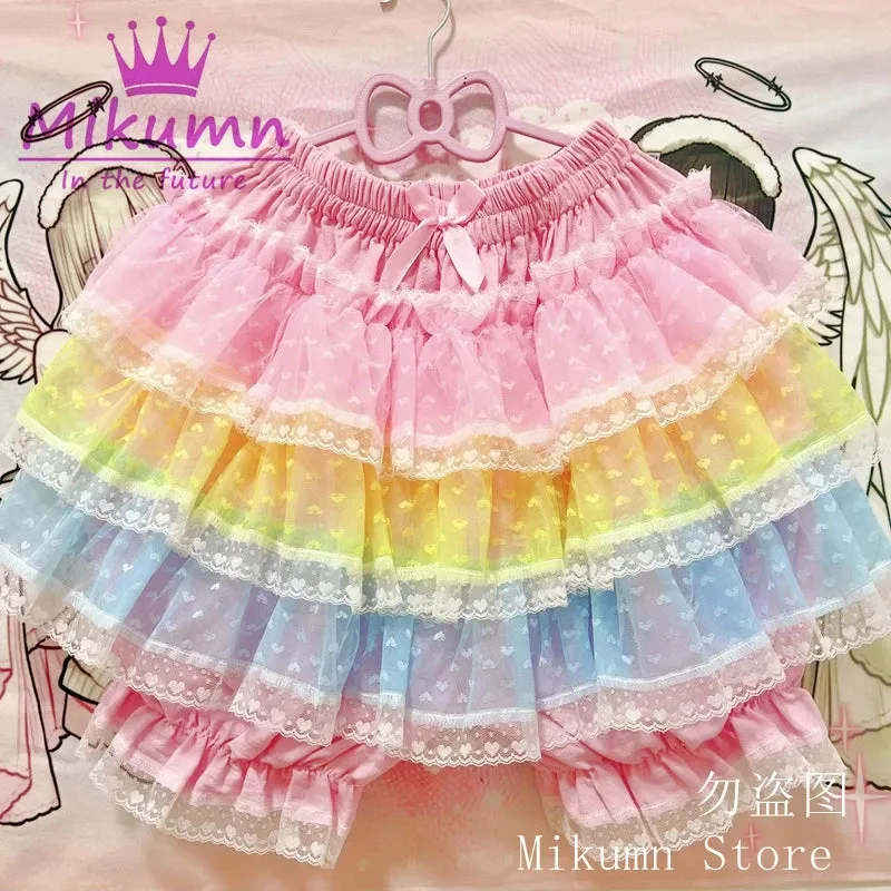Mikumn x KawaiiSweet Harajuku Sweet Lace Shorts Skirts