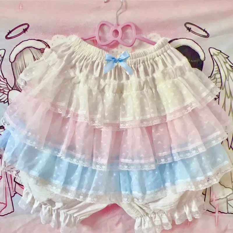 Mikumn x KawaiiSweet Harajuku Sweet Lace Shorts Skirts