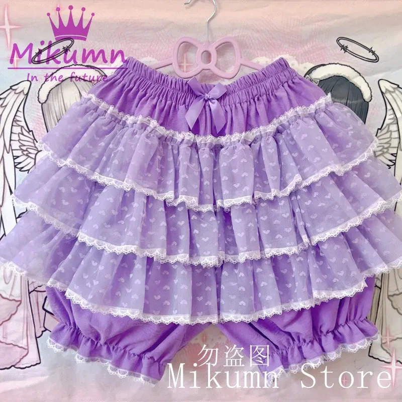 Mikumn x KawaiiSweet Harajuku Sweet Lace Shorts Skirts